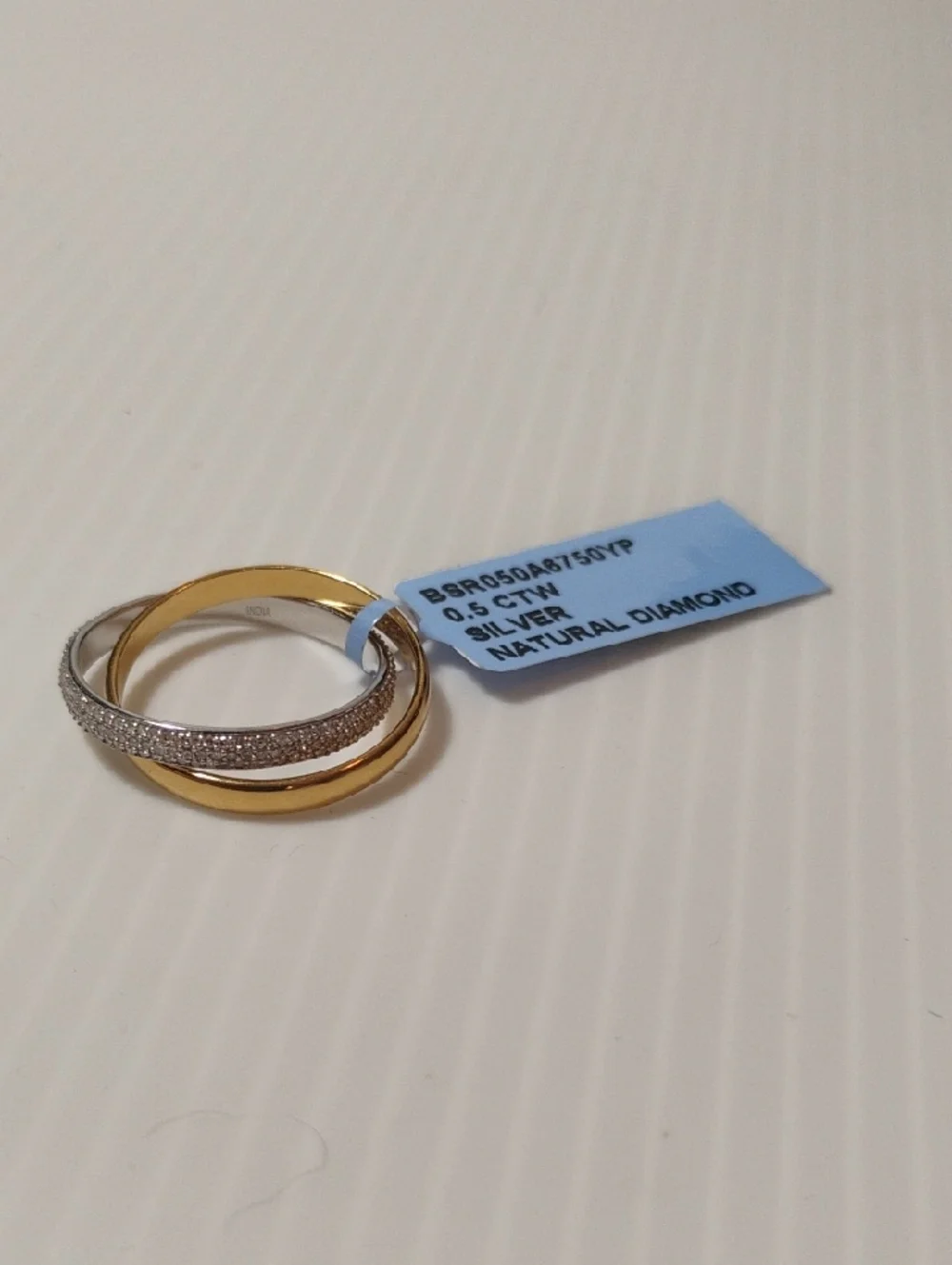 925 Sterling Silver 0.5 CTW Diamond Ring Set New With Tags $1300 - Picture 8 of 9